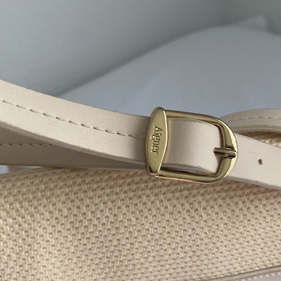 ETIENNE AIGNER Vintage 90s Cream Basket Weave Jute Leather Shoulder Bags NWOT - Picture 5 of 15